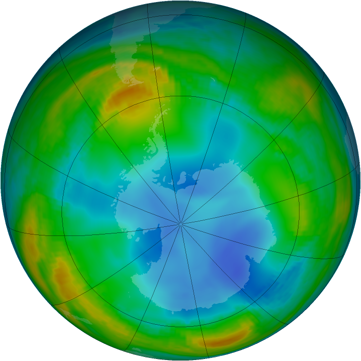 Antarctic ozone map for 12 July 1986